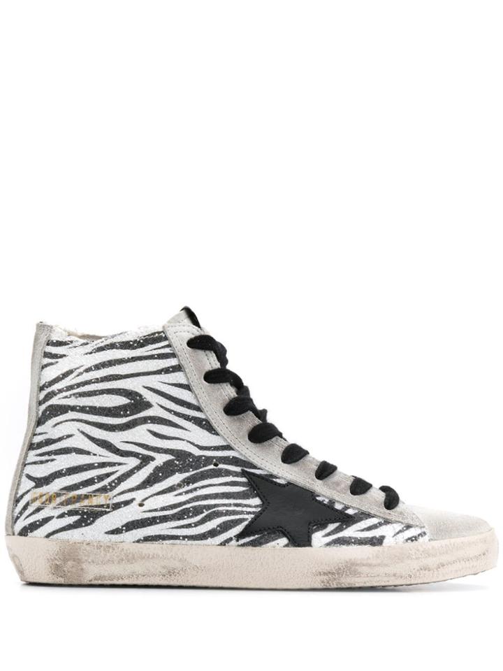 Golden Goose Tiger Print Slides Sneakers - White