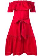 P.a.r.o.s.h. Ruffle Bardot Dress - Red