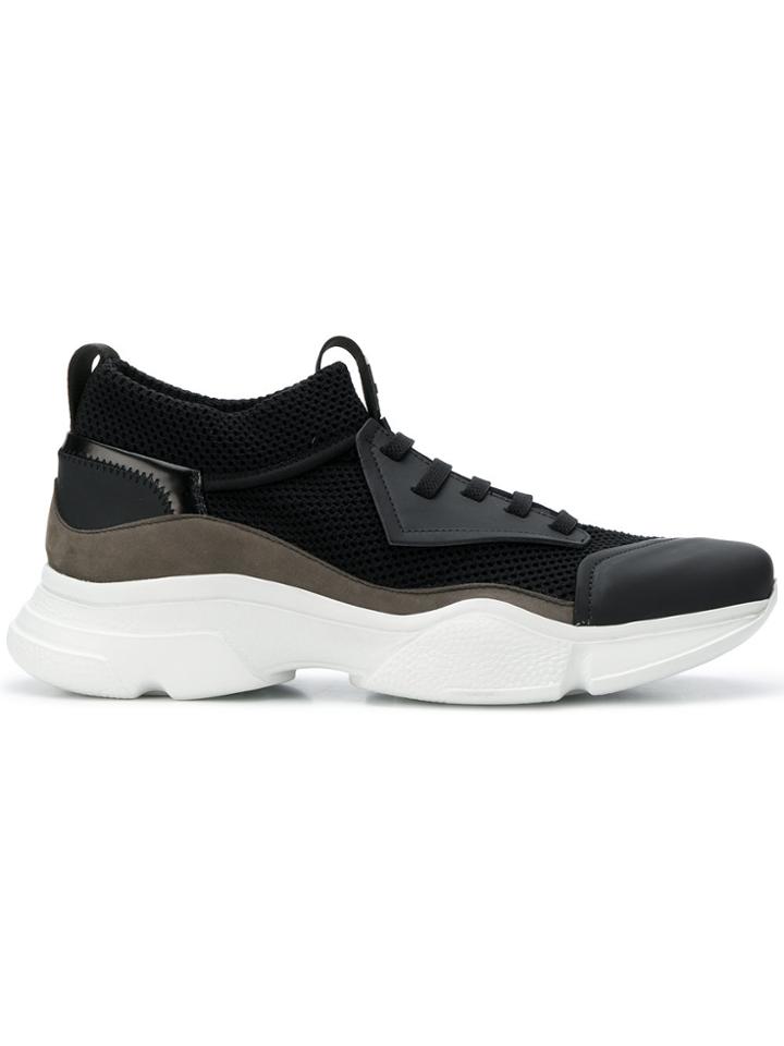 Bruno Bordese Textured Lace-up Sneakers - Black