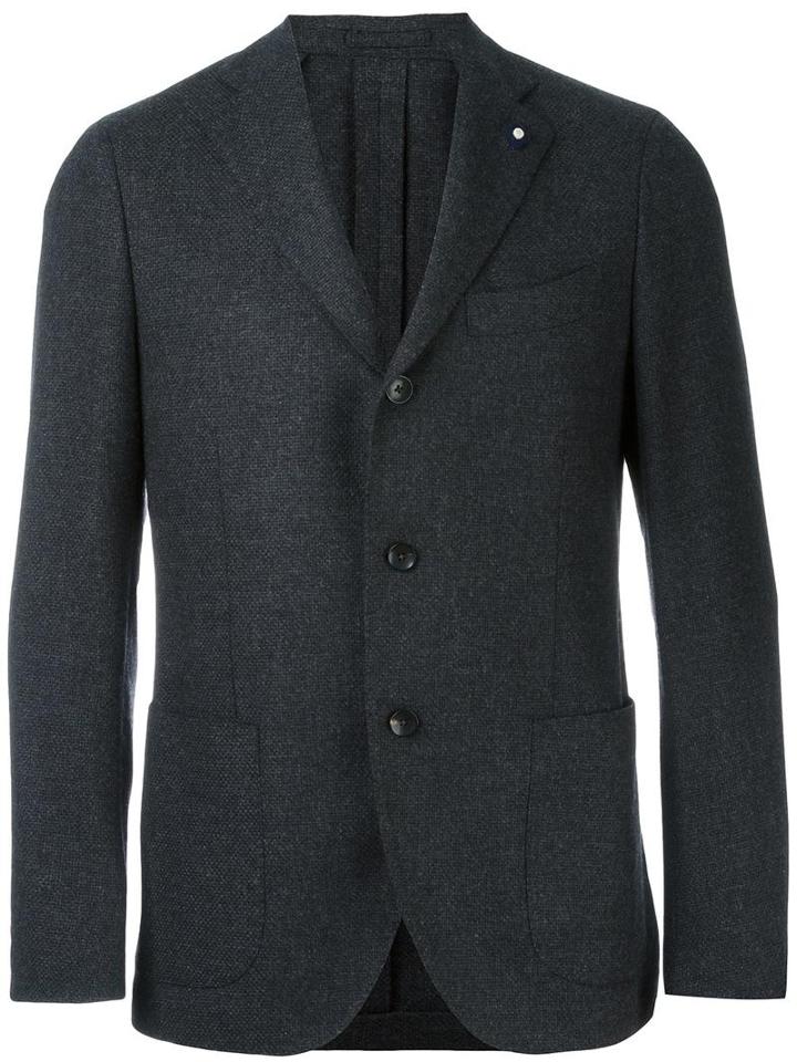 Lardini Classic Blazer, Men's, Size: 48, Grey, Wool/cotton/cashmere/cupro