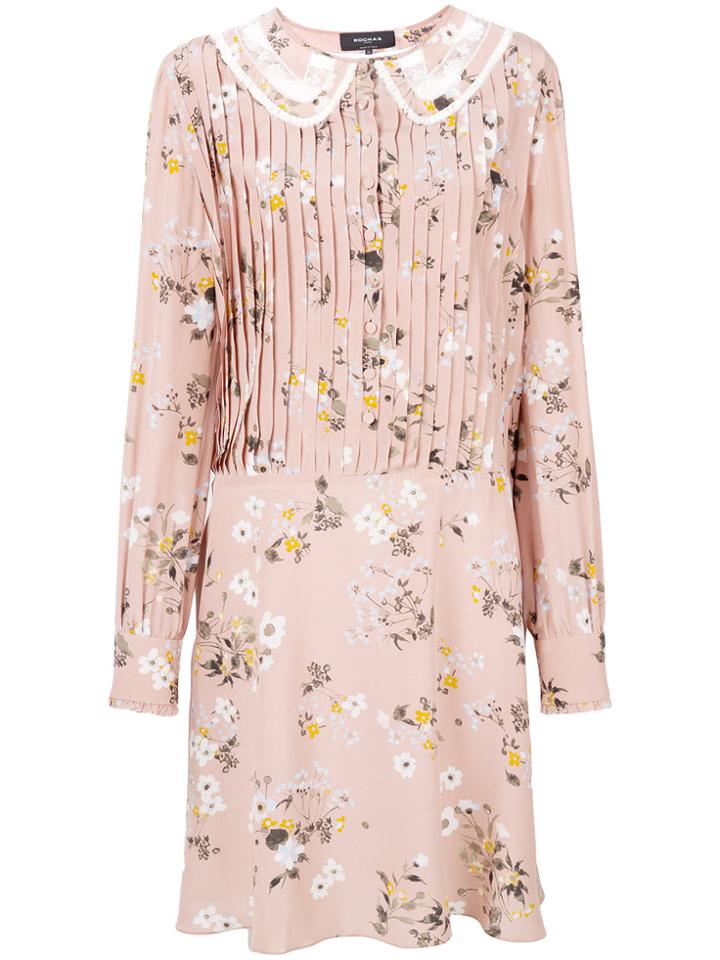 Rochas Peter Pan Collar Shift Dress - Nude & Neutrals