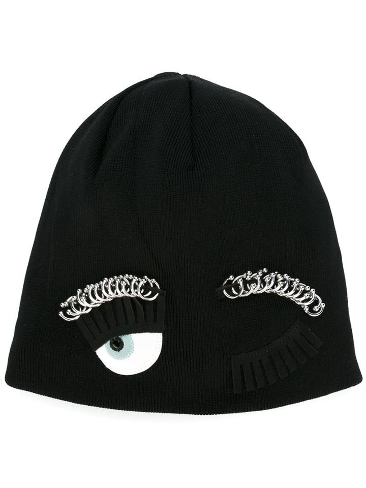 Chiara Ferragni 'flirting' Beanie, Women's, Black, Nylon