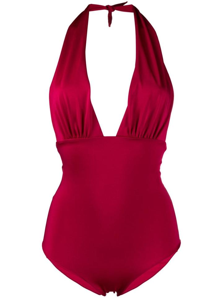 Mc2 Saint Barth Shine Plunge Swimsuit - Red