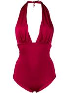 Mc2 Saint Barth Shine Plunge Swimsuit - Red
