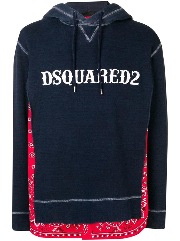 Dsquared2 Bandana Layer Hoodie - Blue