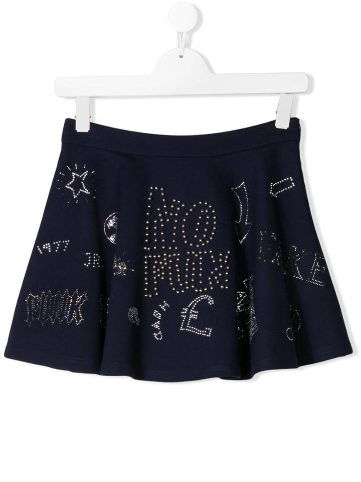 John Richmond Kids Studded Mini Skirt - Blue