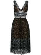 For Love And Lemons Sheer Lace Midi Dress, Women's, Size: Small, Black, Cotton/nylon/polyester/spandex/elastane