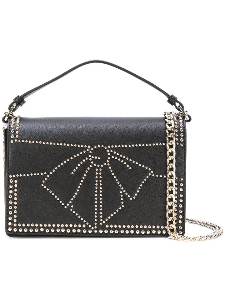 Boutique Moschino - Studded Bow Bag - Women - Calf Leather - One Size, Black, Calf Leather