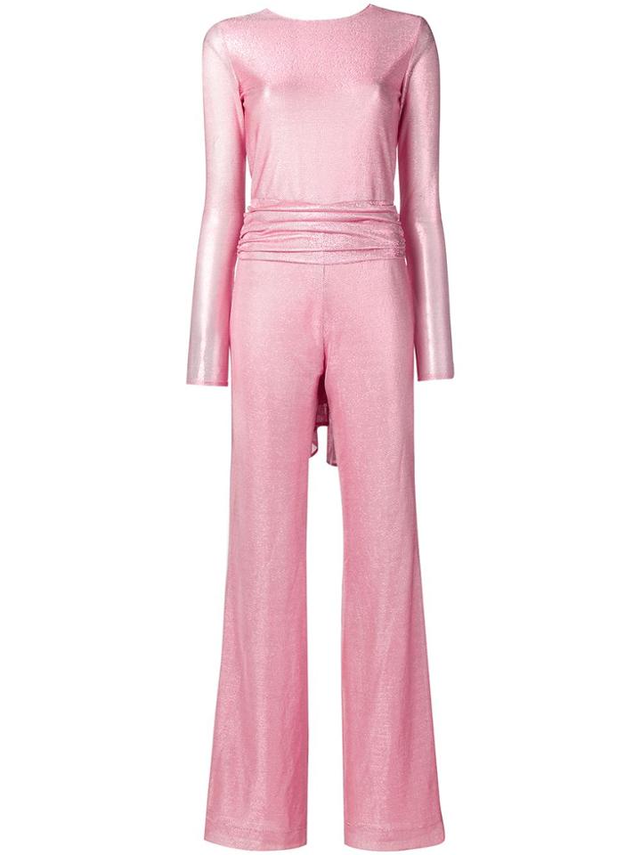 Brognano Slim-fit Metallic-effect Jumpsuit - Pink