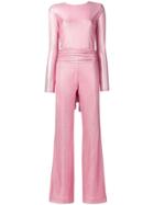 Brognano Slim-fit Metallic-effect Jumpsuit - Pink