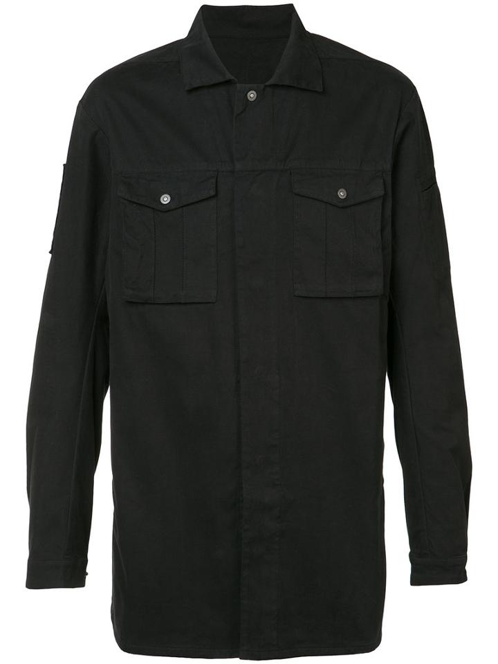 11 By Boris Bidjan Saberi - Rear Logo Shirt - Men - Cotton/spandex/elastane - M, Black, Cotton/spandex/elastane