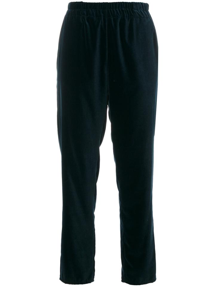 Dusan High Waist Cropped Trousers - Blue