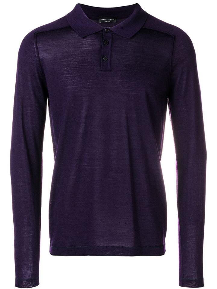 Roberto Collina Merino Polo Shirt - Purple