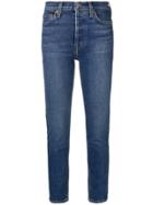 Re/done Skinny Cropped Jeans - Blue