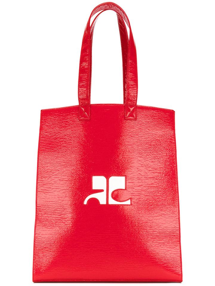 Courrèges Logo Tote Bag - Red