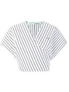 Off-white Cropped Stripped Blouse