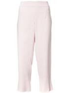 Cushnie Et Ochs Tailored Straight Cropped Trousers, Women's, Size: 4, Pink/purple, Viscose/spandex/elastane
