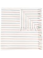 Cristaseya Striped Scarf, Women's, White, Cotton