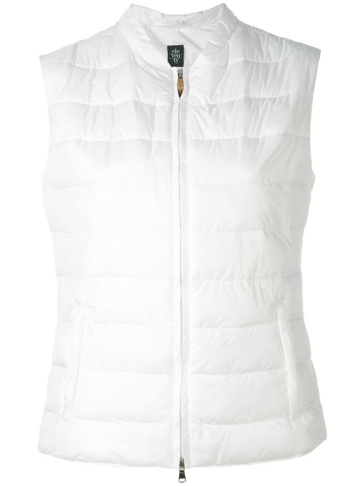 Eleventy Collarless Gilet - White