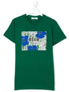 Msgm Kids Flower Print T-shirt - Green