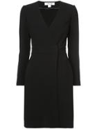 Dvf Diane Von Furstenberg Long Sleeve A-line Wrap Dress - Black
