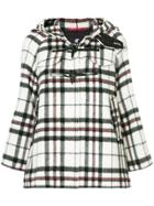 Loveless Checked Oversized Coat - White