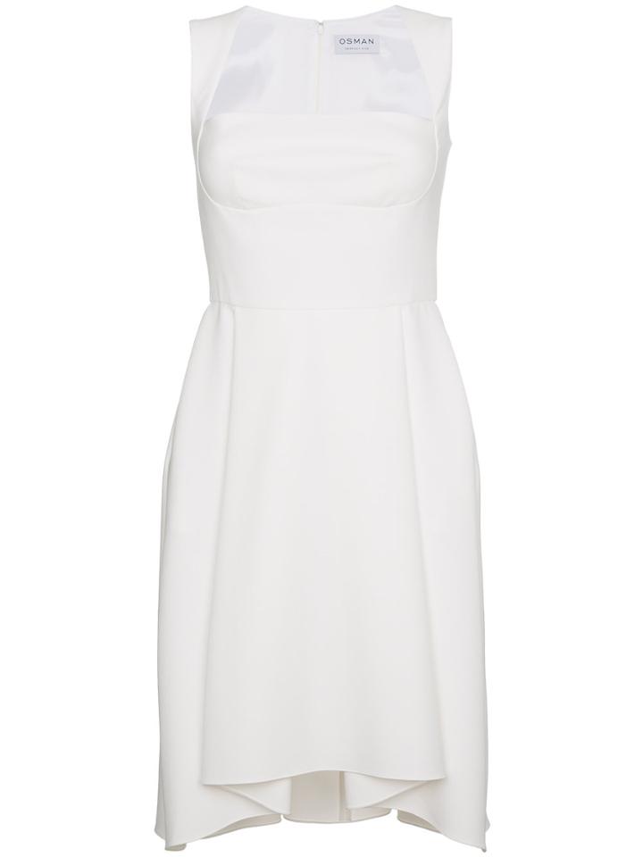 Osman Sleeveless Flare Dress - White
