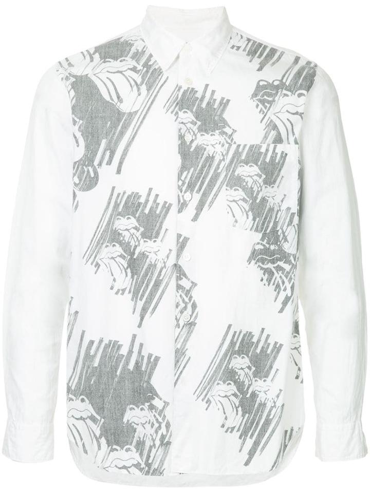 Comme Des Garçons Pre-owned Rolling Stones Print Shirt - White