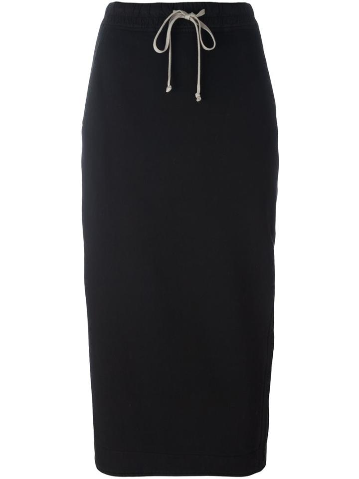 Rick Owens Drkshdw Fitted Mid Skirt, Women's, Size: Medium, Black, Cotton