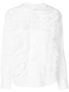 Comme Des Garçons Girl Ruffled Broderie Anglais Shirt - White