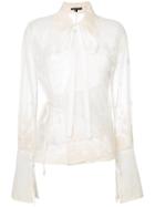 Ann Demeulemeester Lace Embroidered Blouse - White