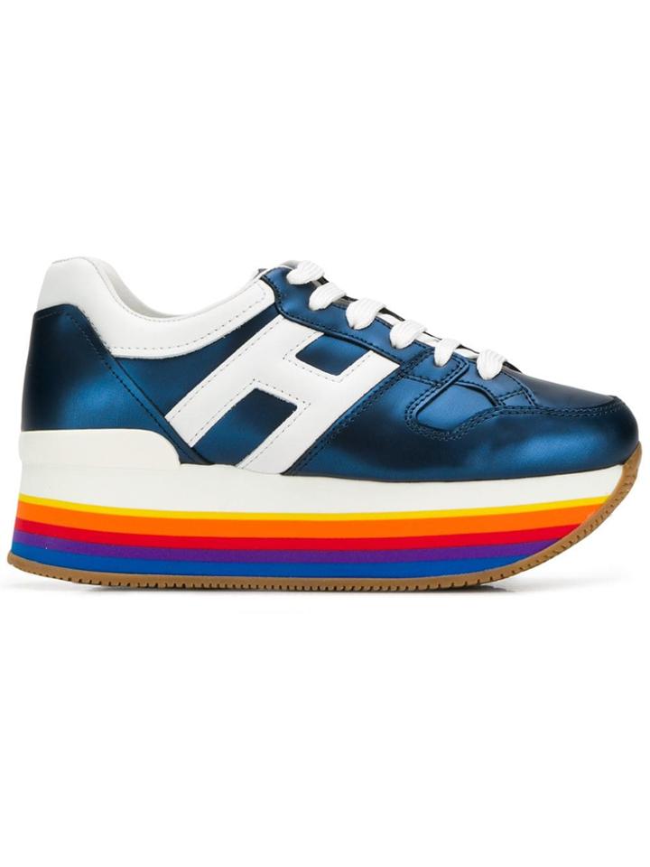 Hogan Striped Platform Sneakers - Blue