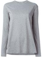 T By Alexander Wang Longsleeved T-shirt, Women's, Size: L, Grey, Cotton