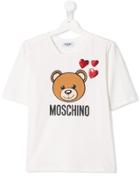 Moschino Kids Teen Heart-embellished T-shirt - White