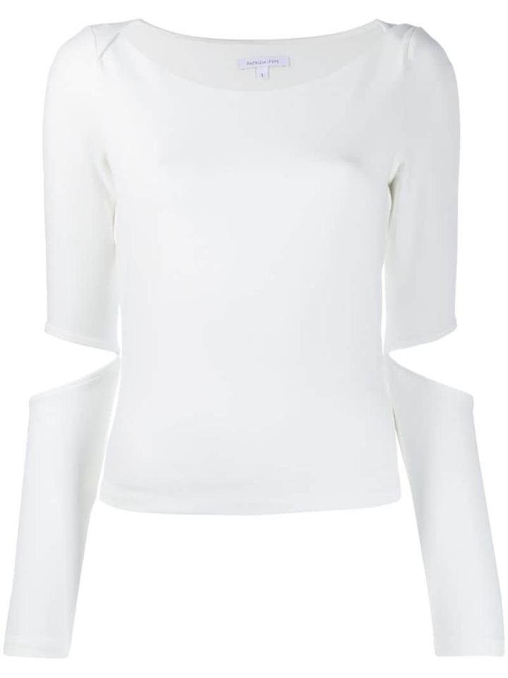 Patrizia Pepe Fitted Cut-out Top - White