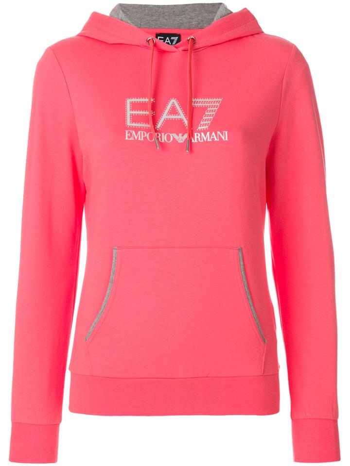 Ea7 Emporio Armani Logo Hoodie - Pink & Purple