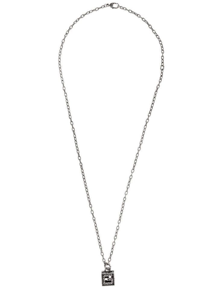 Gucci Geometric Logo Necklace - Silver