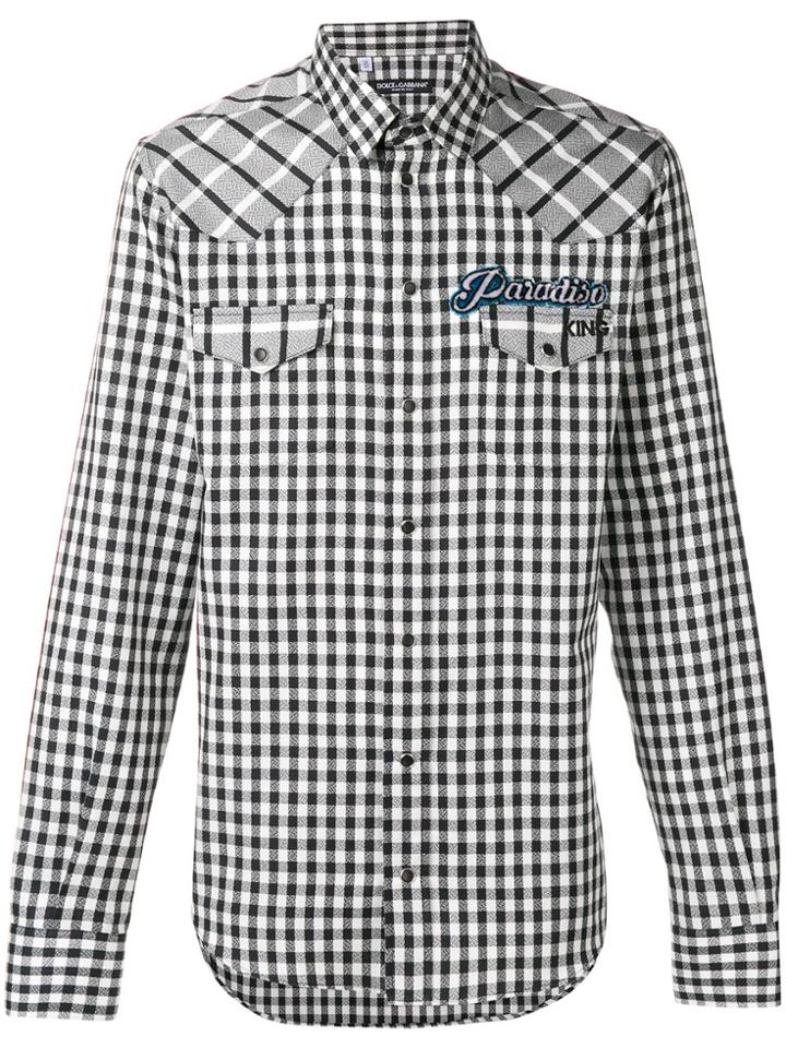 Dolce & Gabbana Patch Checked Shirt - Black