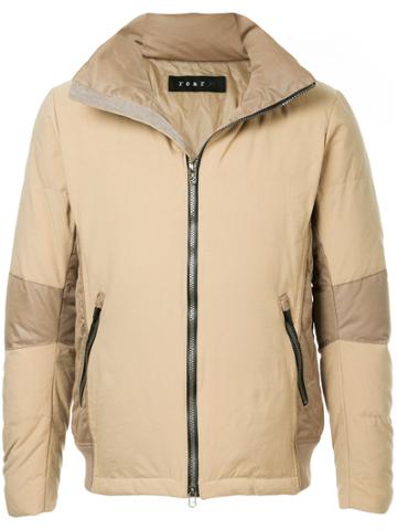 Roar Embellished Zip-up Jacket - Brown