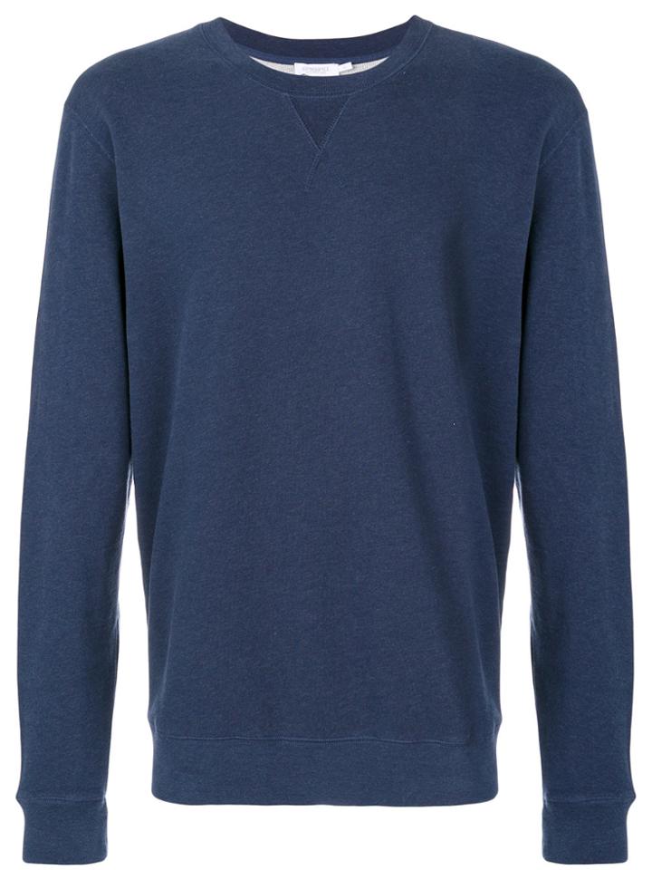 Sunspel Crew Neck Sweatshirt - Blue