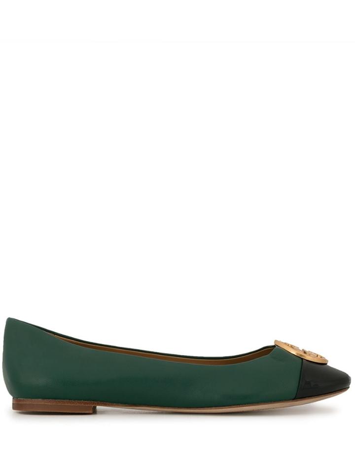 Tory Burch Chelsea Cap-toe Ballerinas - Green