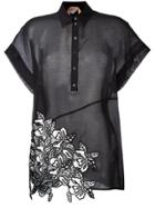 No21 Embroidered Detail Polo Shirt - Black