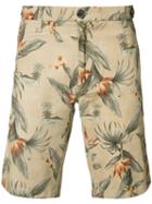 Eleventy Floral Print Shorts, Men's, Size: 33, Brown, Cotton