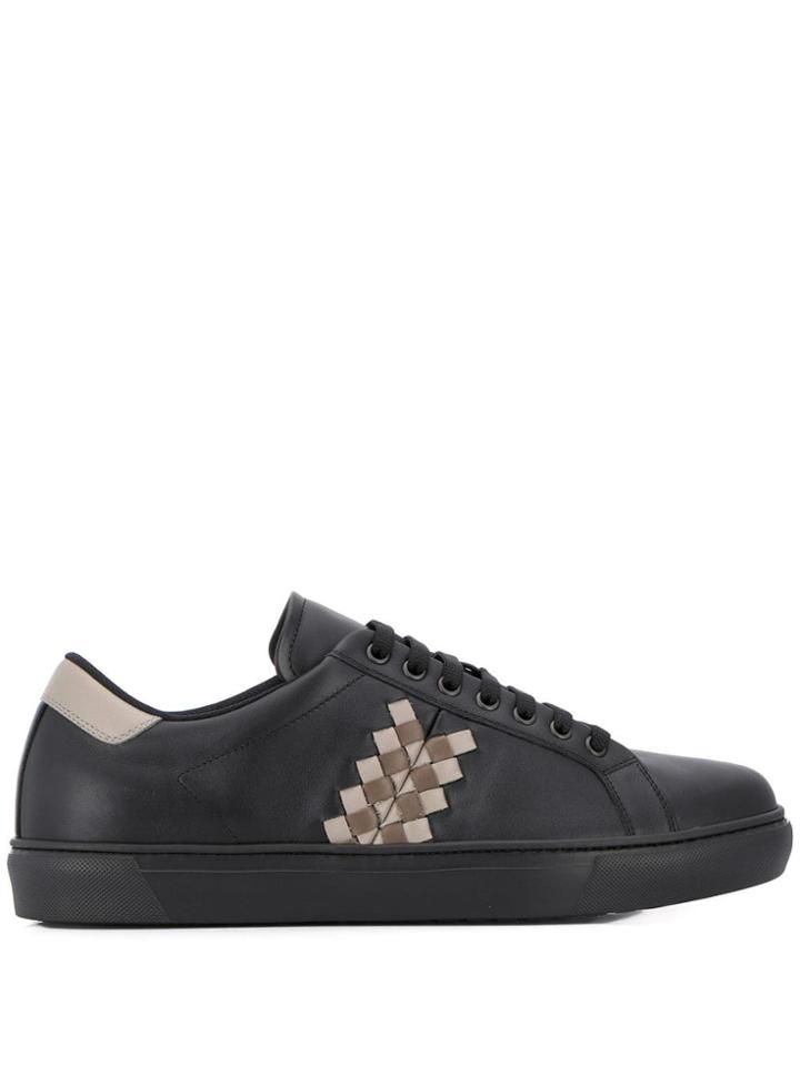 Bottega Veneta Woven Effect Sneakers - Black