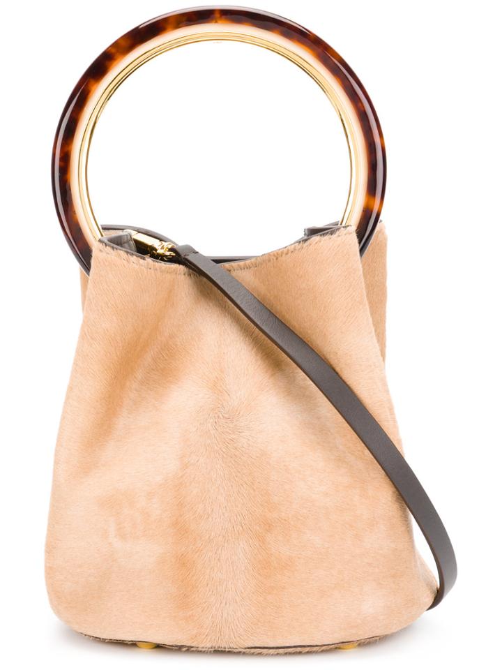 Marni Pannier Textured Bucket Bag - Nude & Neutrals