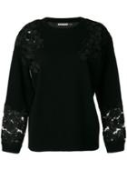 Alice+olivia Lace Trim Sweater - Black