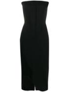 Genny Strapless Midi Dress - Black