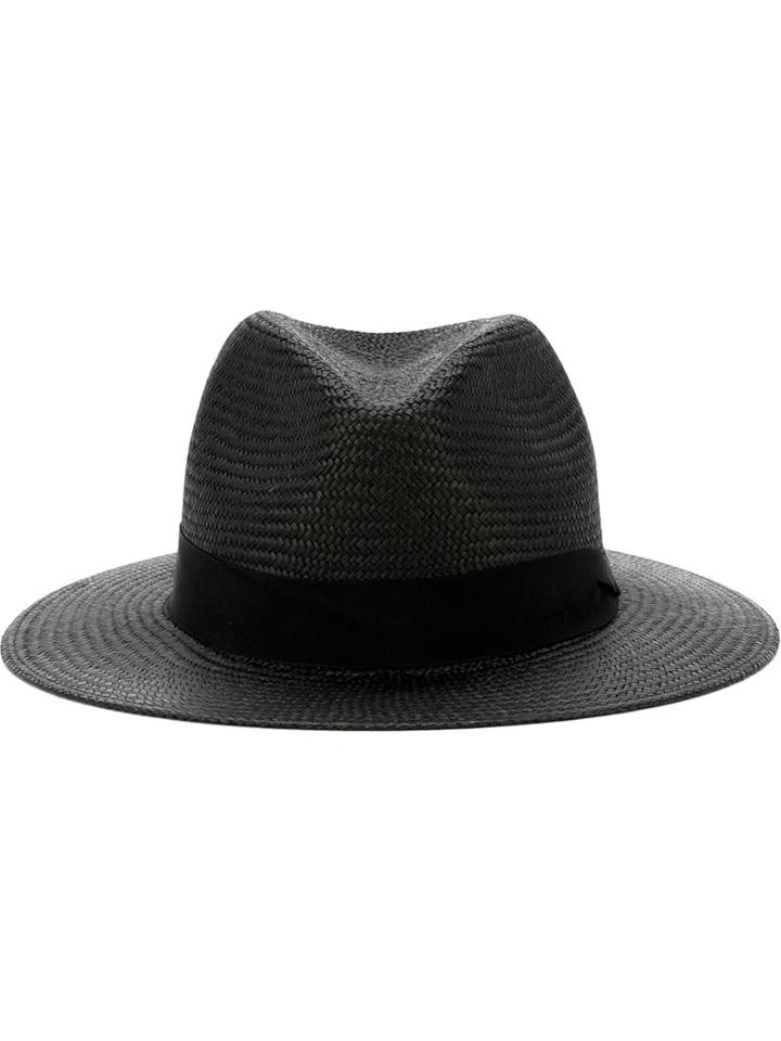 Rag & Bone Panama Hat, Women's, Size: Medium, Black, Cotton/viscose/straw