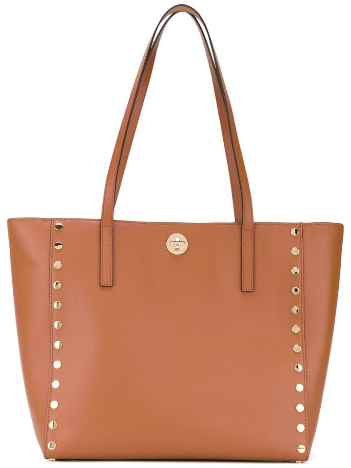 Rivington Studded Tote Bag - Women - Leather/metal - One Size, Brown, Leather/metal, Michael Michael Kors
