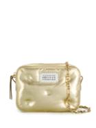 Maison Margiela Logo Patch Metallic Crossbody Bag - Gold